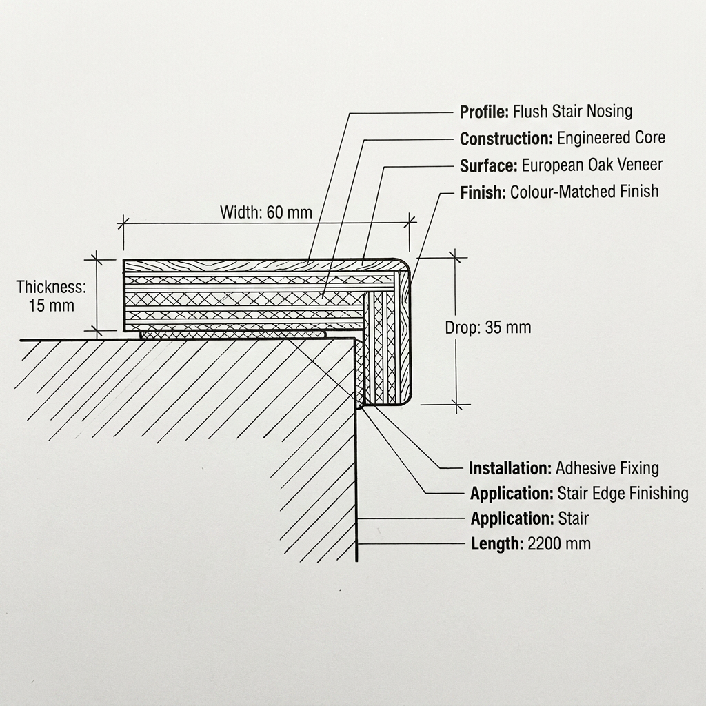 TR01 Colour-Matched Stair Nosing